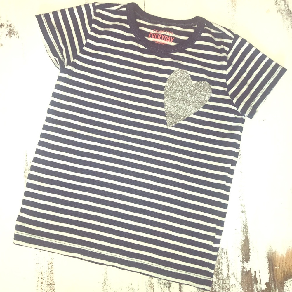 J. Crew Sliver Heart T Shirt